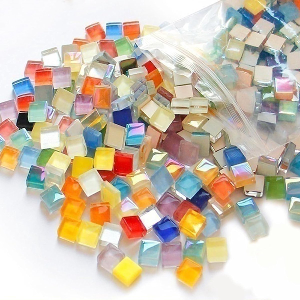Mosaic tegels 10x10mm - Gemengde kleuren - Decoratieve kristalmozaïek - Ideaal voor DIY projecten - ShopVlot