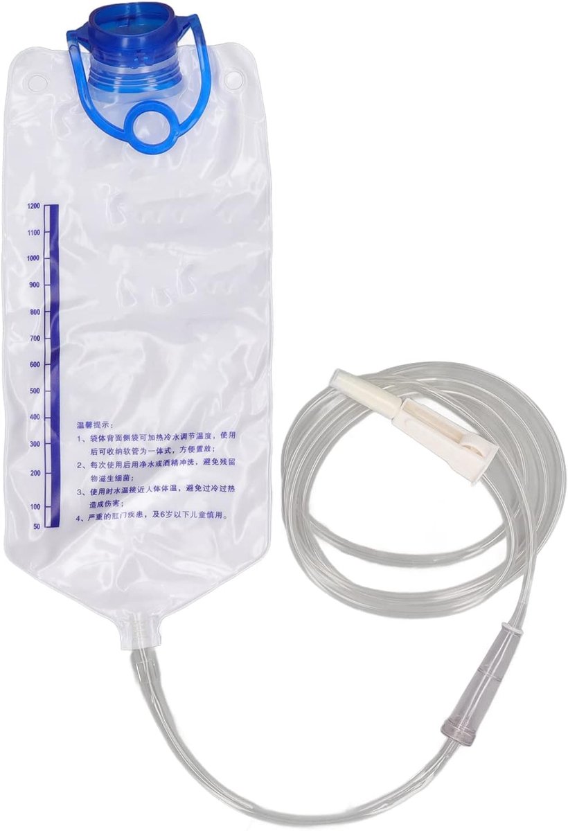 Enema set 1200ml - duurzaam PVC - eenvoudige bediening - ideaal voor thuis en op reis - ShopVlot