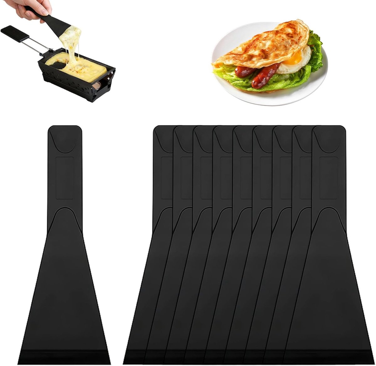 Frituurspatula set van 10 - Nylon spatula's - Hittebestendig - Perfect voor grillen en bakken - ShopVlot