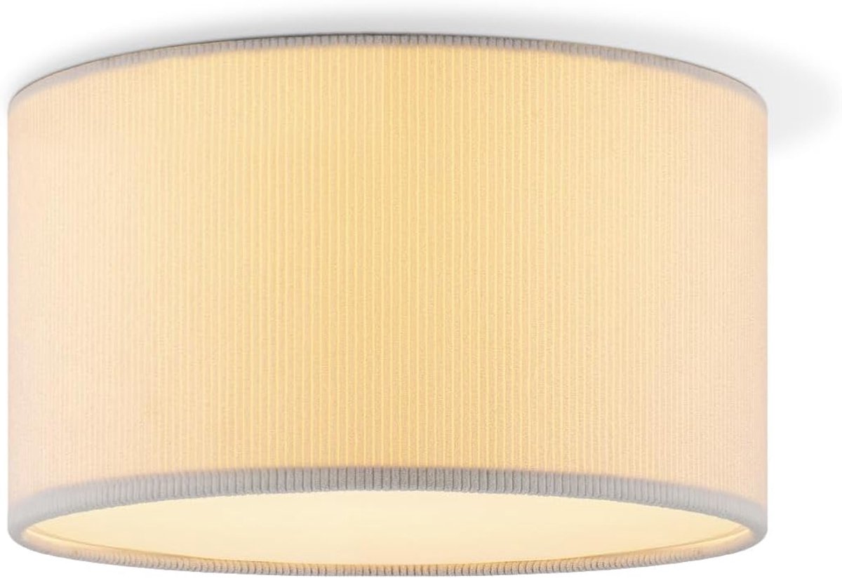 Plafondlamp cilindrisch 30 cm - corduroy lampshade - sfeervol licht - voor woonkamers en slaapkamers - ShopVlot