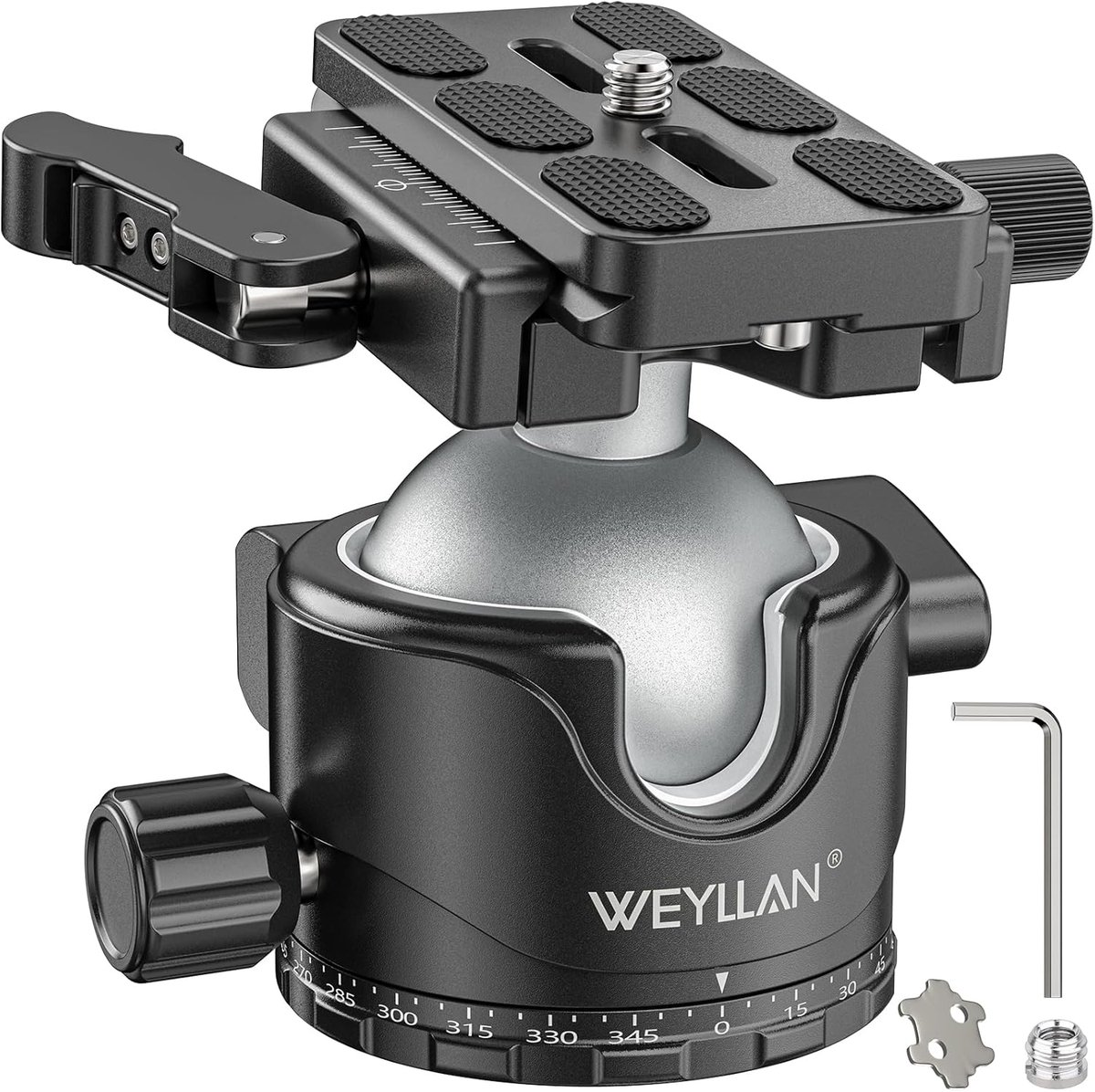 Statiefkop Ball Head 46mm - Aluminium - Lever Release - Tot 20kg belasting - ShopVlot