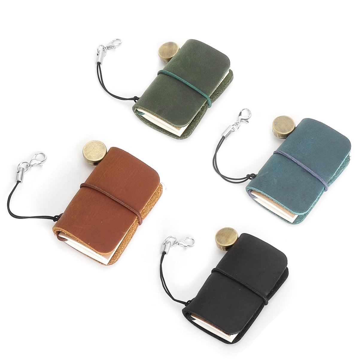 Mini notitieboek set van 4 - PU-leer - vintage stijl - voor reizen en dagboeken - ShopVlot