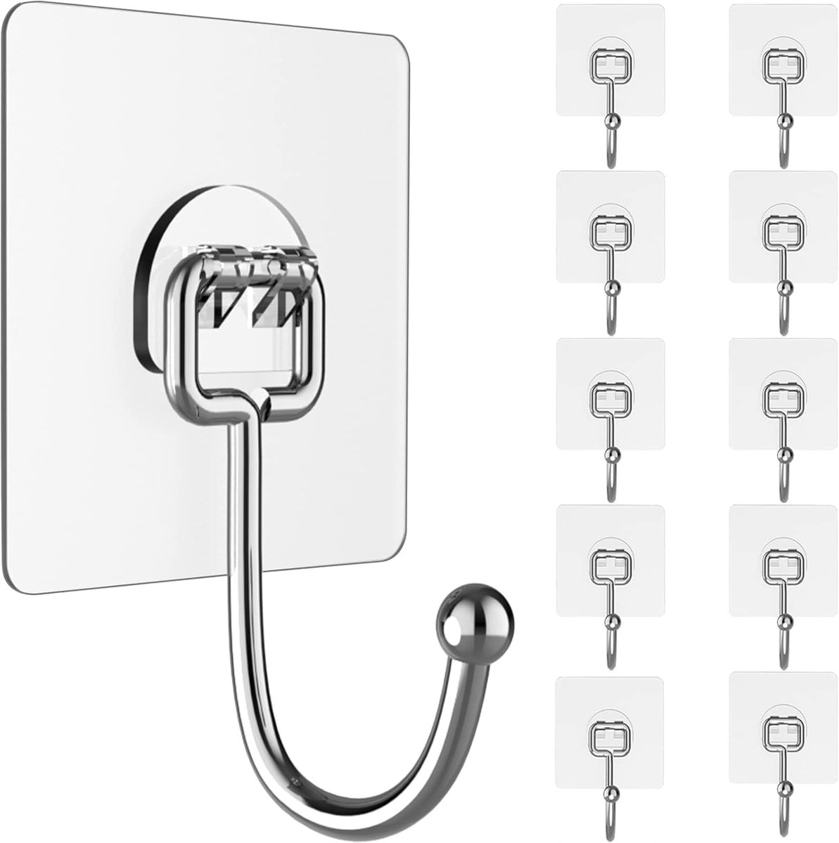 Zelfklevende haken extra sterk - transparant - waterdicht - ideaal voor badkamer en keuken - ShopVlot