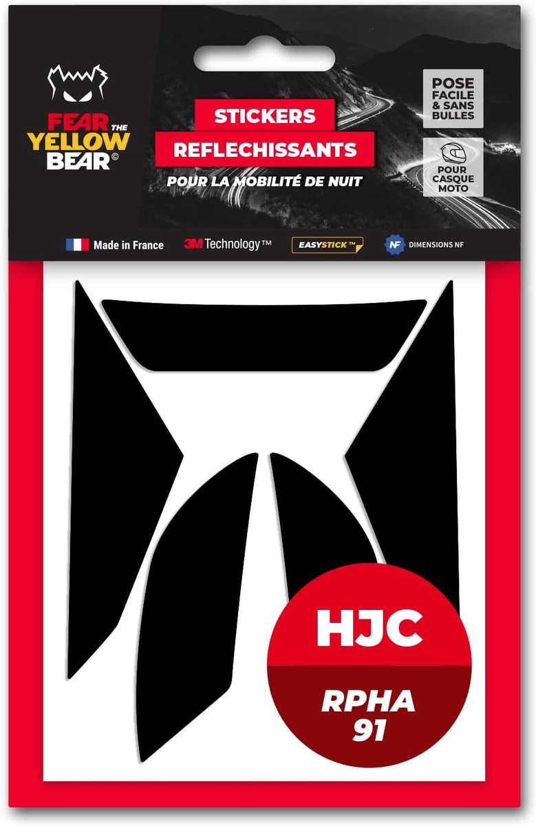 Reflecterende stickers voor motorhelm - Easy Replica - 5 stuks - herbruikbaar - voldoet aan Franse wetgeving - ShopVlot