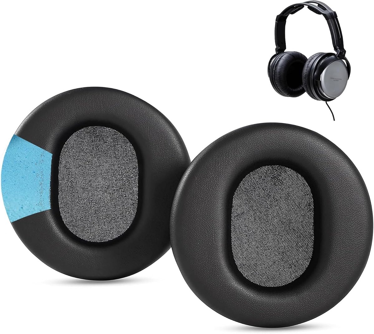 Oorkussens vervangend voor JVC HA-RX500, HA-RX300, HA-RX330 - Protein leer en geheugenfoam - Comfortabel en duurzaam - ShopVlot