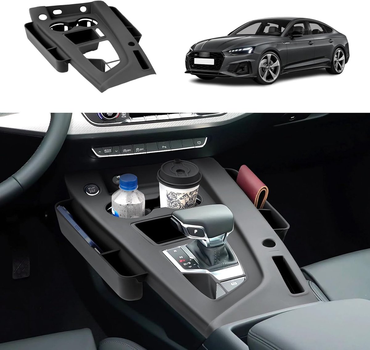 Opbergdoos middenconsole Audi A5 2017-2023 - mat - organizer - optimale ruimtebesparing - ShopVlot