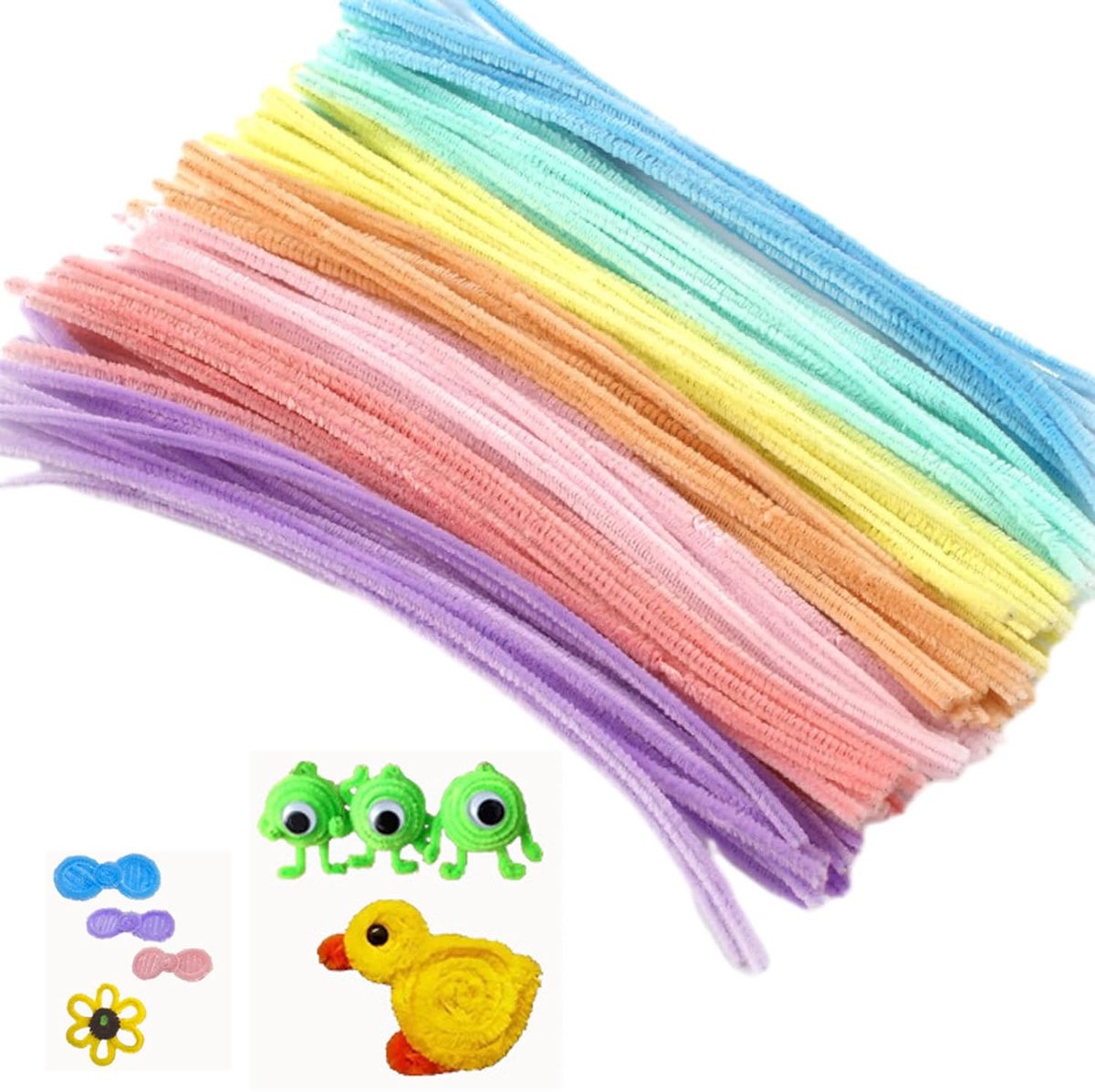 Pijpenreiniger 200 Stuks - Felt Stelen - Veilig en Milieuvriendelijk - Ideaal voor Creatieve DIY Bloemen - ShopVlot
