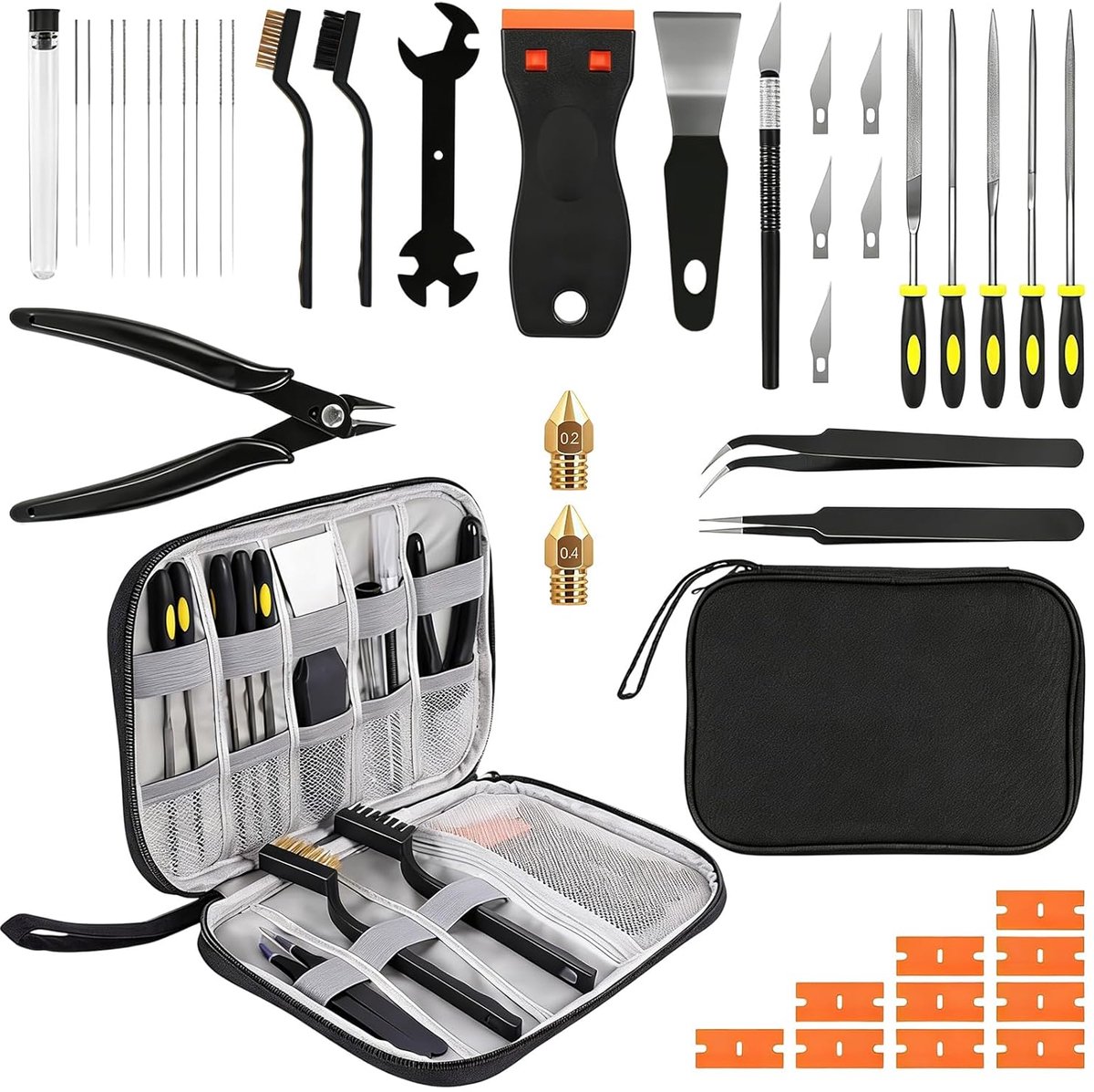 3D printer accessoireset - gereedschapsset - compleet met reinigingsgereedschap - onderhoud en precisie - ShopVlot