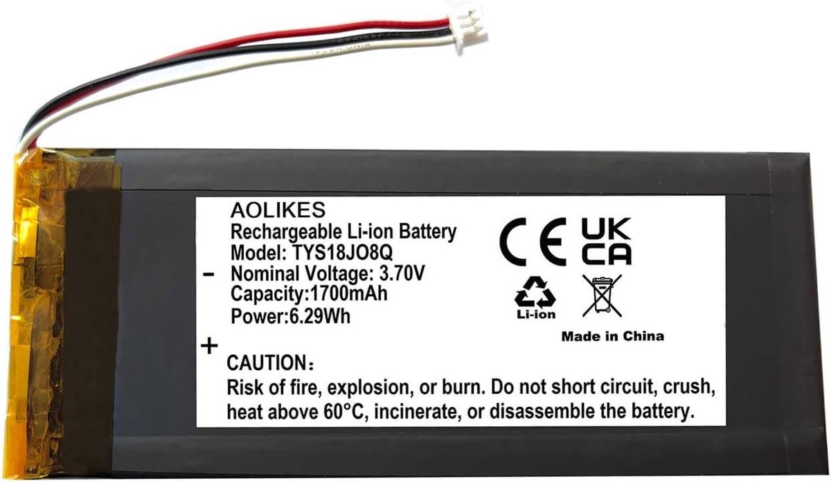 Vervangende batterij voor Redragon K660RGB-PRO - 1700mAh Li-Po - 3.7V oplaadbare batterij - ShopVlot