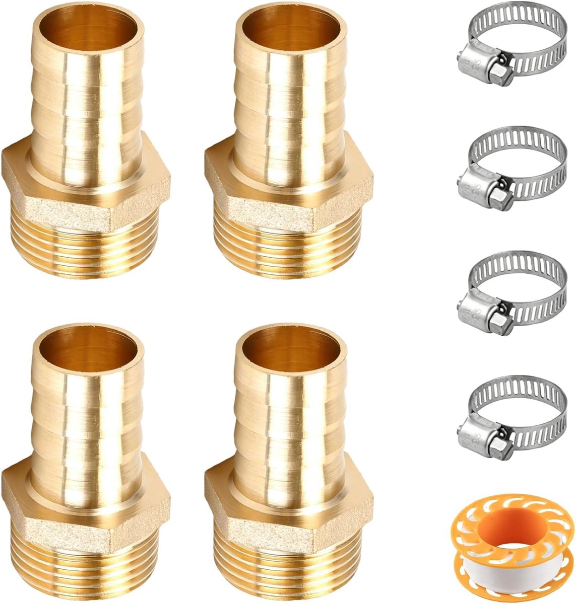 Slangtuit G3/4 inch DN20 - Messing - Inclusief slangklemmen - Duurzame slangaansluiting voor tuinpomp - ShopVlot