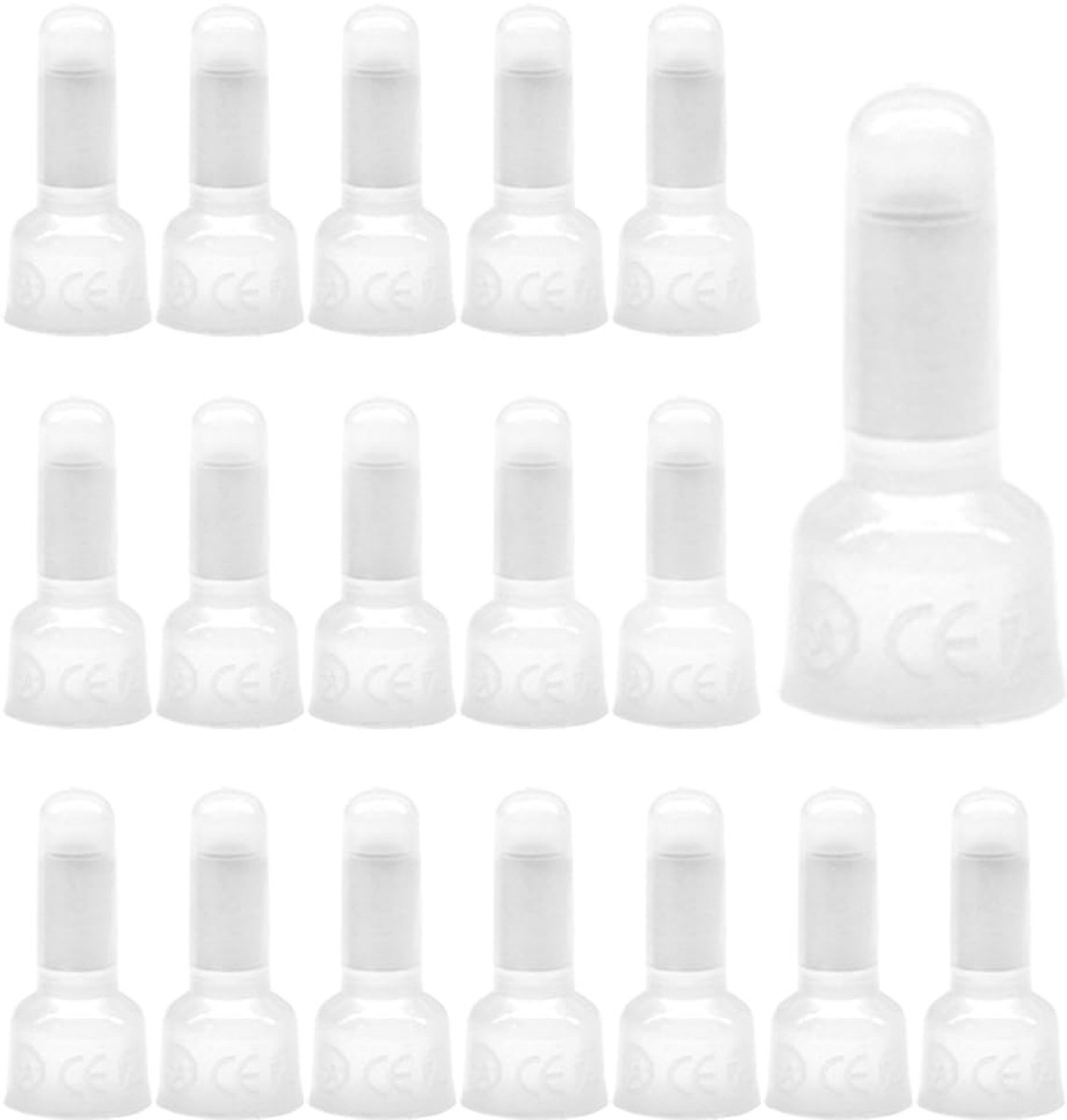 SnelShoppen - 100 Stuks Nylon Gesloten Eindconnectoren Krimpkap Terminals Connectoren Set (CE2) - Wit, Voor 1.5-2.5 mm² Kabels, Ideaal Voor Boot, Auto