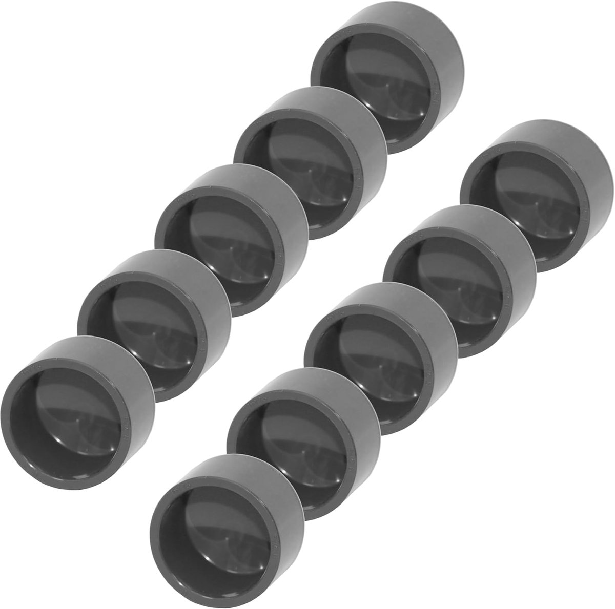 PVC eindkap 63 mm - grijs - 10 stuks - voor zwembad- en irrigatiesystemen - ShopVlot
