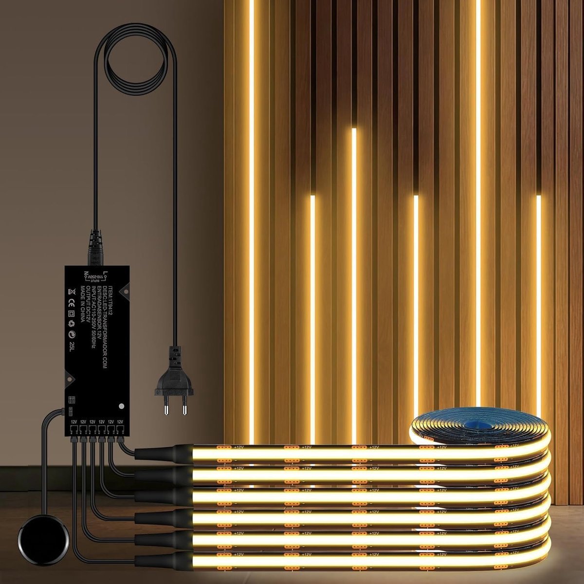 LED Strip 1 Meter - Warm Wit - Dimmer Switch - Perfect voor Wijnkasten - ShopVlot