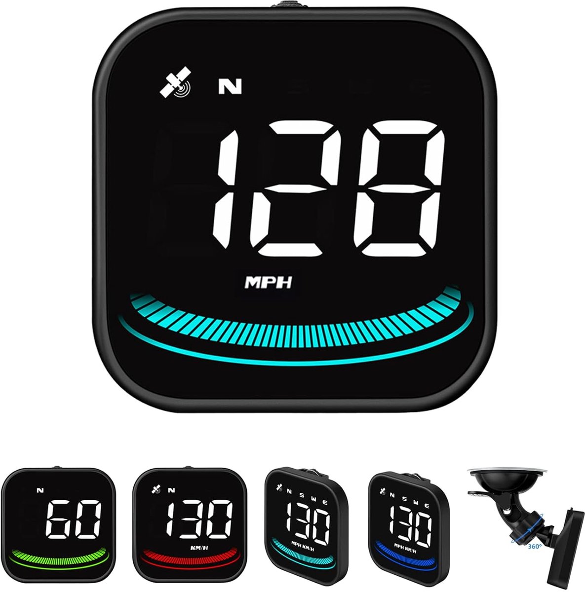 Head-up display - digitale snelheidsmeter - universeel voor KMH & MPH - waarschuwt bij te hoge snelheid - ShopVlot
