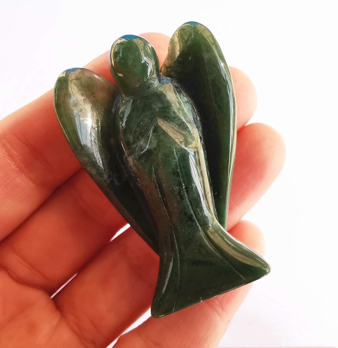 Engel Beeldje 38mm - Indian Agaat - Healing Crystal - Voor welzijn - ShopVlot