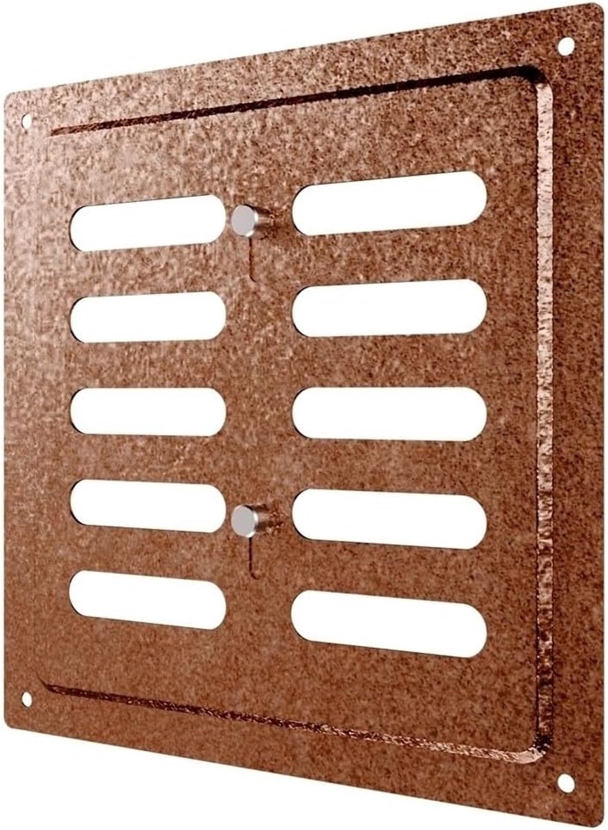 Ventilatierooster 15 x 15 cm - antiek koper - regelbaar - voorkomt binnendringen van regenwater - ShopVlot