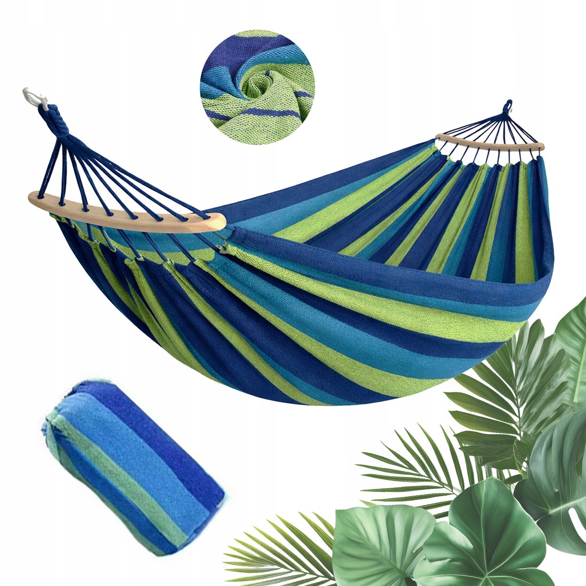 Viking XXL Tuin- en Kampeerhamak met Houten Spreidstok, 200kg