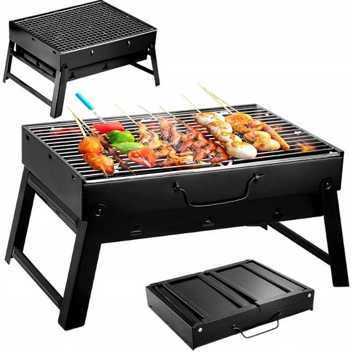 Draagbare Koolgrill - Opvouwbaar en Compact, Ideaal voor Kamperen en Tuin