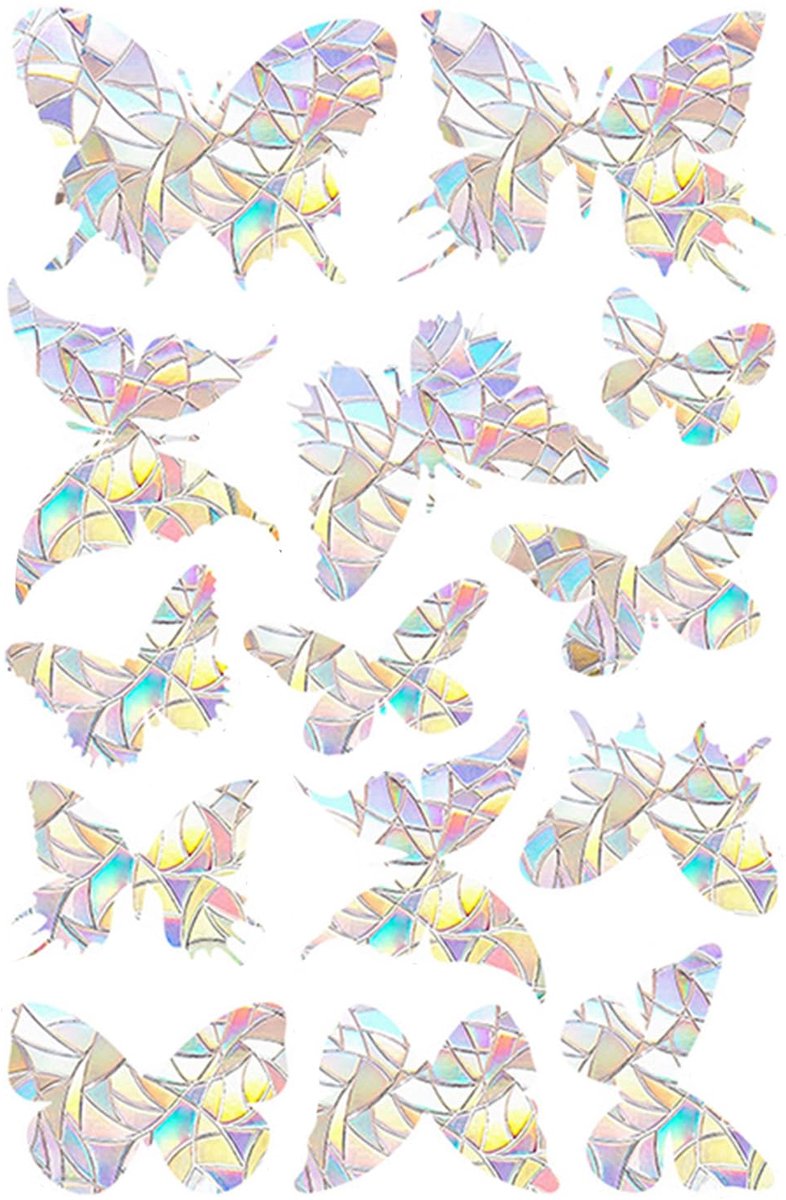 Raamstickers Vogelbescherming - 28 Stuks - Vlinder Zonnevangst - Beschermt vogels tegen aanvaringen - ShopVlot