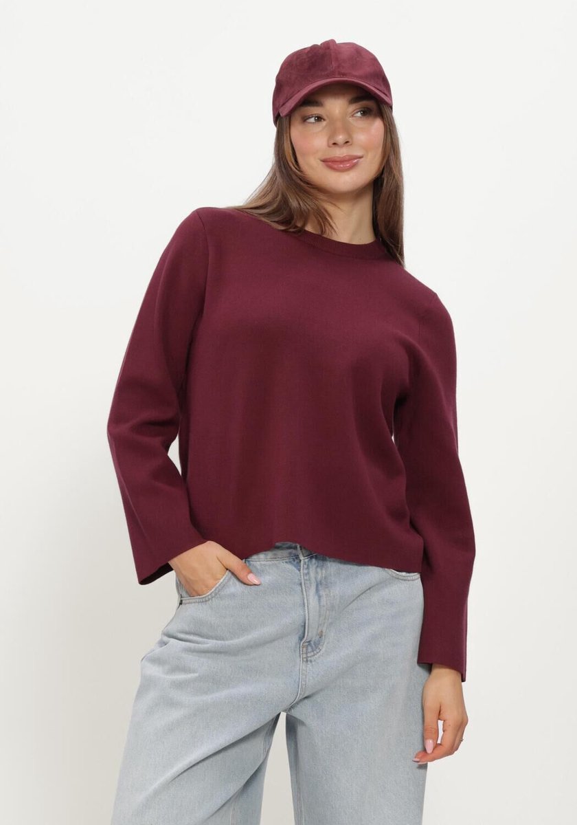 Object Objreynard O-neck Pullover Truien & vesten Dames - Sweater - Hoodie - Vest- Bordeaux - Maat M