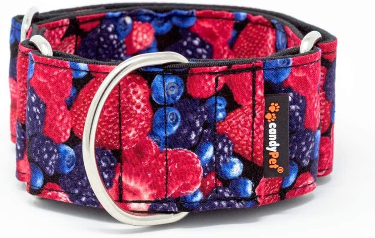 Halsband voor honden L - Forest Fruits - 100% katoen - Veilig en handgemaakt - SnelShoppen