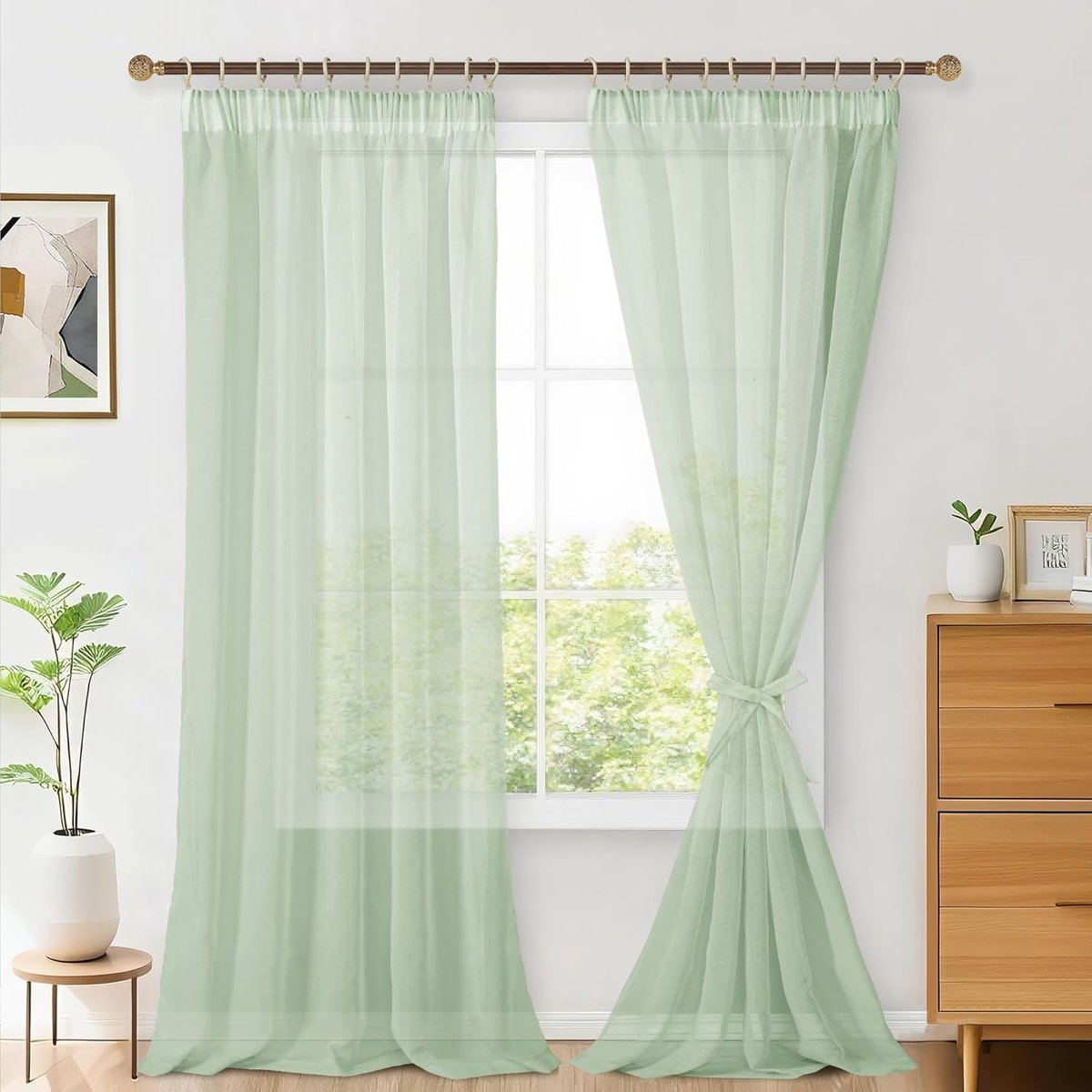 Gordijnen set van 2 - 260 x 140 cm - transparant - luchtig en decoratief voor woonkamer - SnelShoppen