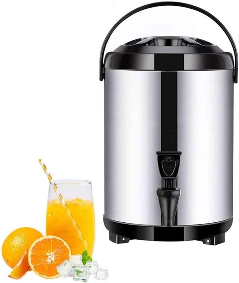 Warmwaterdispenser met kraan - Thermostaatboiler Koffiekan - Dranken Serveren - Dubbellaags Roestvrij Staal - 6L 12L - Zwart Rood
