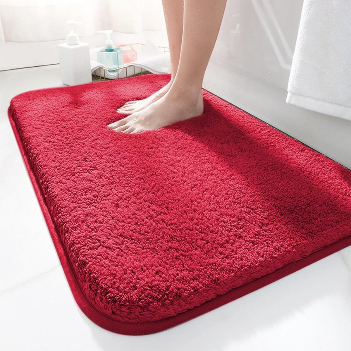 Badmat 40 x 60 cm - Hoogpolig Microfiber - Antislip en Waterabsorberend - Comfort voor Badkamer - SnelShoppen