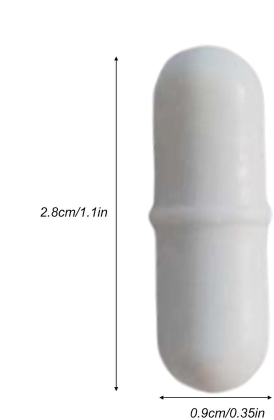Magnetische Roerstaaf - Magneetroerder Roerstaafjes - Laboratorium Experimenten - Hittebestendig PTFE Coating - 2.8 cm - Wit — afbeelding 4