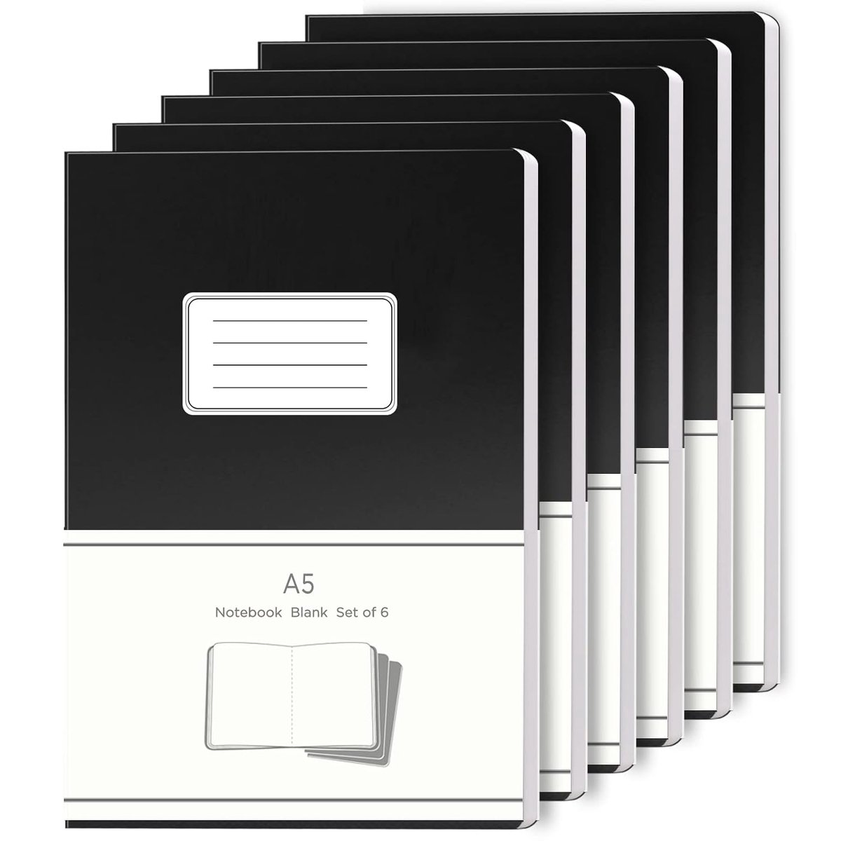 Notitieboek A5 32 Vel - Zwart Kunstprint Papier - Oogbescherming - Perfect voor Creatief Schrijven - SnelShoppen
