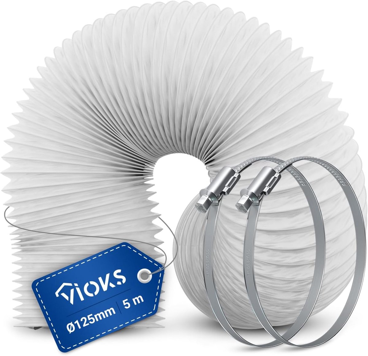 Afvoerslang 5 m - 125 mm diameter - Flexibel - Geschikt voor airconditioning en drogers - SnelShoppen