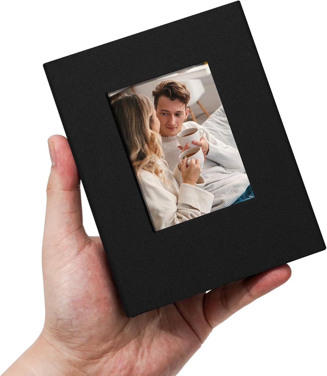 Fotoalbum 4x6 foto's - 600 pockets - linnen cover met venster - ideaal voor herinneringen - ShopVlot