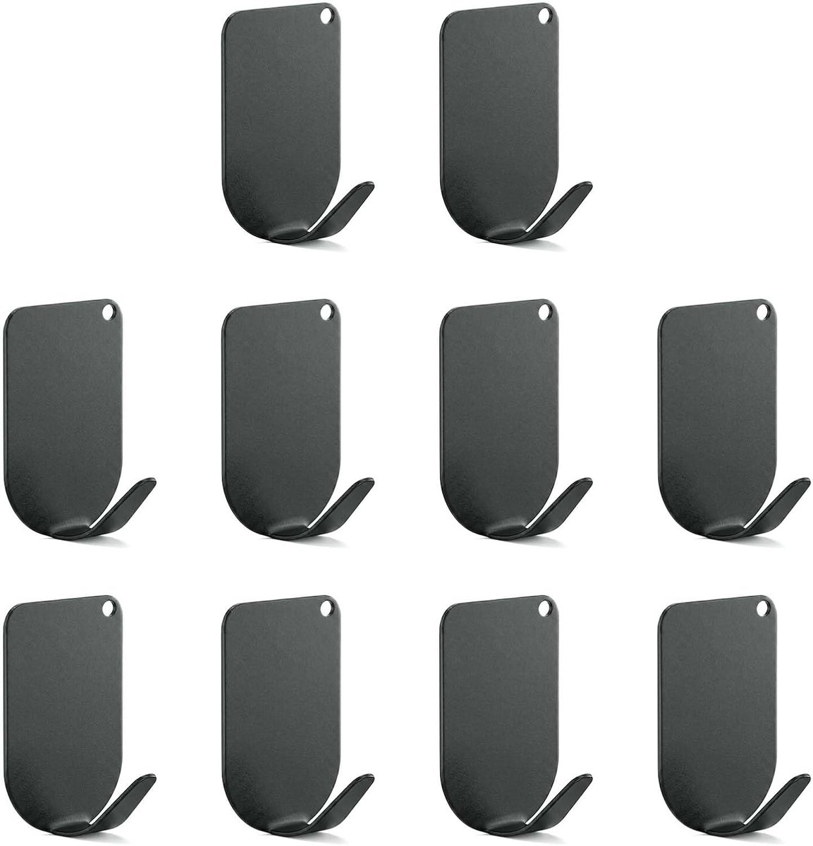 Zelfklevende haken zonder boren - 10 stuks - roestvrij staal - sterk hechtend - ideaal voor badkamer - ShopVlot