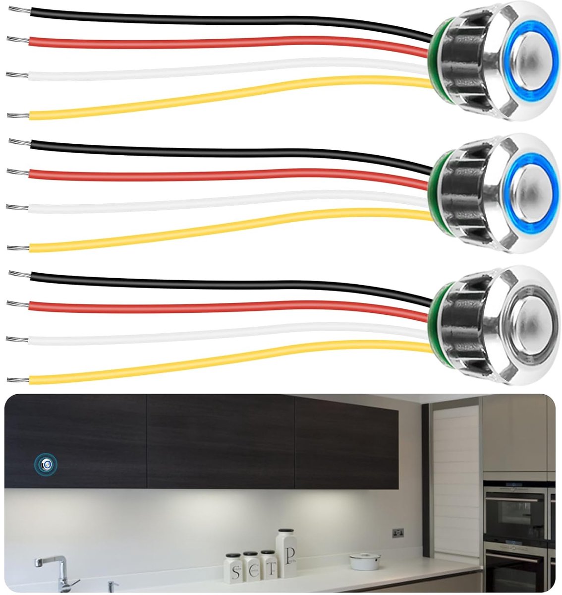 LED dimmer touch screen 16 mm - sensor - voor lichtstrips 5-24 V DC - eenvoudig dimmen - ShopVlot