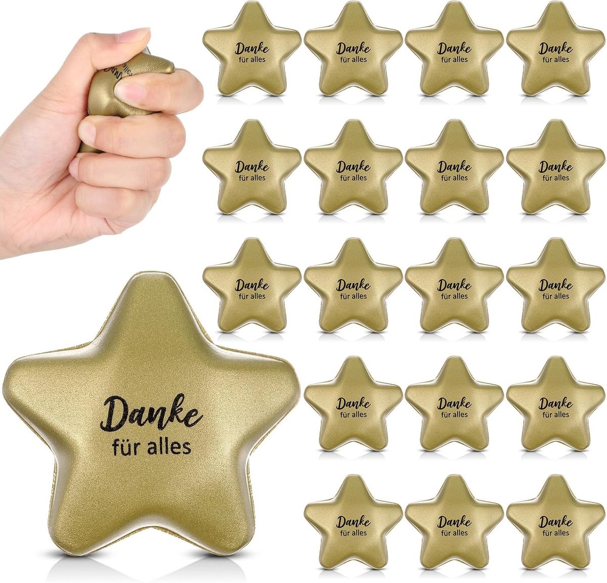 Stressbal Stervorm - 20 stuks - Goudkleurig - Multifunctioneel voor ontspanning - ShopVlot