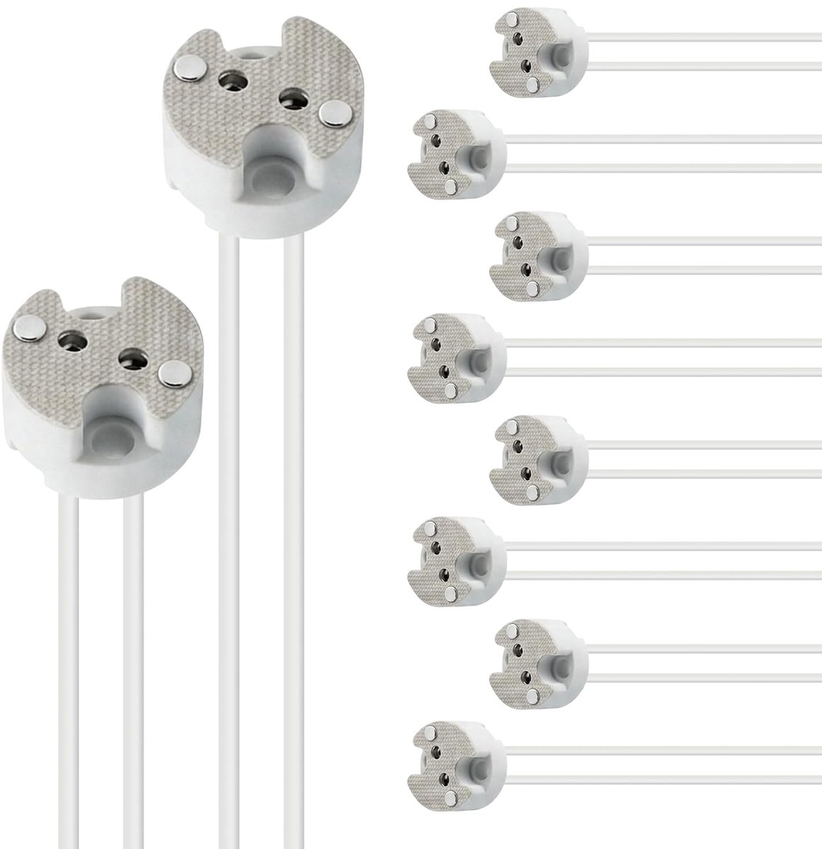 GU5.3 fitting met 14 cm kabel - keramische sokkel - voor halogeen en led - eenvoudig te installeren - ShopVlot