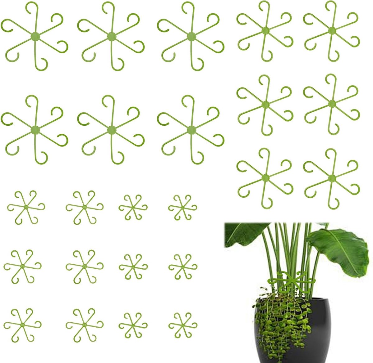 Plant steunstokken 24 stuks - herbruikbaar plastic - 4 maten voor klimplanten - ideale ondersteuning voor groei - ShopVlot