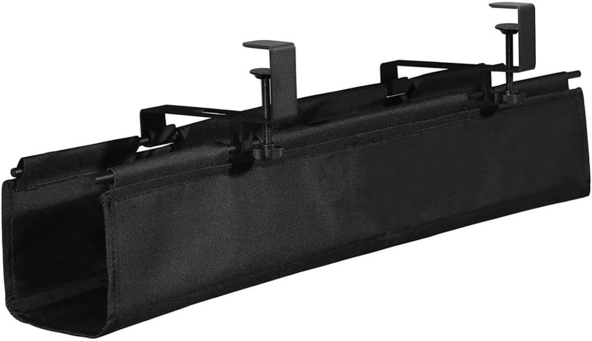 Kabelgoot onder bureau 27,5 inch - zwarte stof - opbergmand voor snoeren - houdt werkplek netjes - ShopVlot
