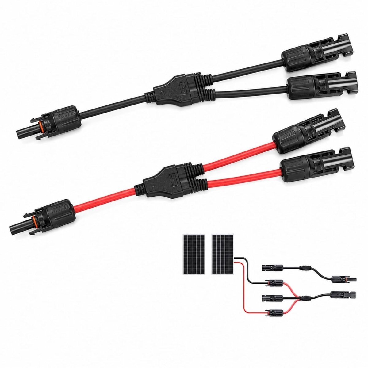 Zonnepaneelkabels 6 mm² - Y-kabels met MC4-stekkers - Weerbestendig en eenvoudig te installeren - ShopVlot