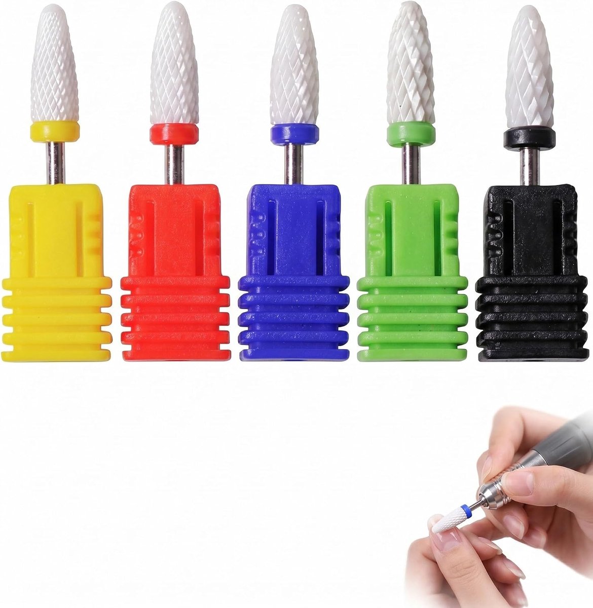 Keramische nagelboorset 5 stuks - korrelvorm - geavanceerde thermische controle - voor vloeibare manicure - ShopVlot