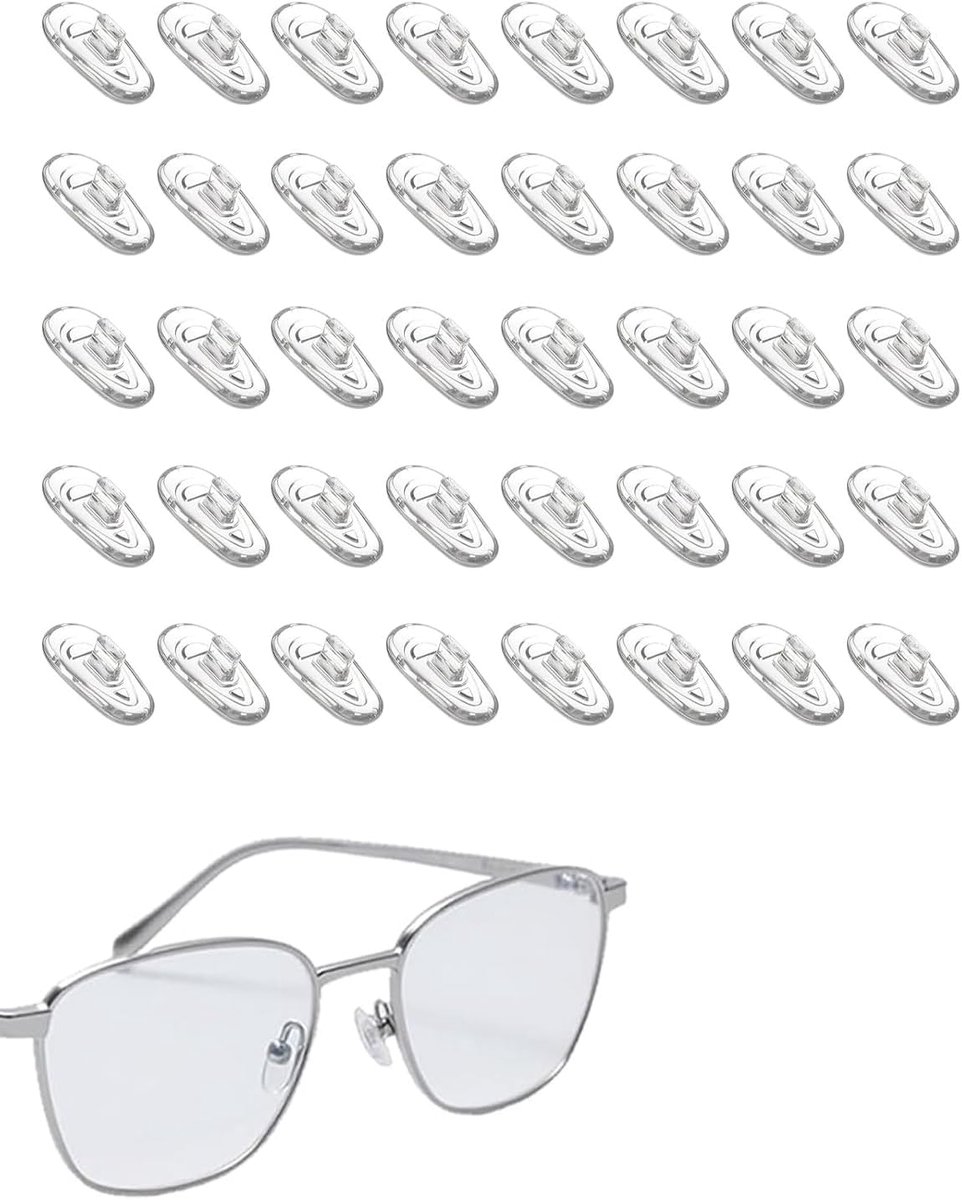 Neuspads voor brillen 7 x 14 mm - antislip siliconen - zacht en transparant - voorkomt wegglijden - ShopVlot