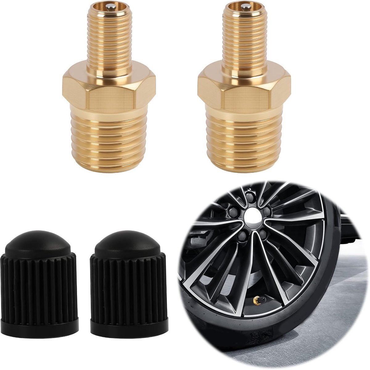 Luchtdrukcompressor Ventiel 1/4 Inch NPT - Messing - Roest- en stofbestendig - Ideaal voor drukflessen - ShopVlot
