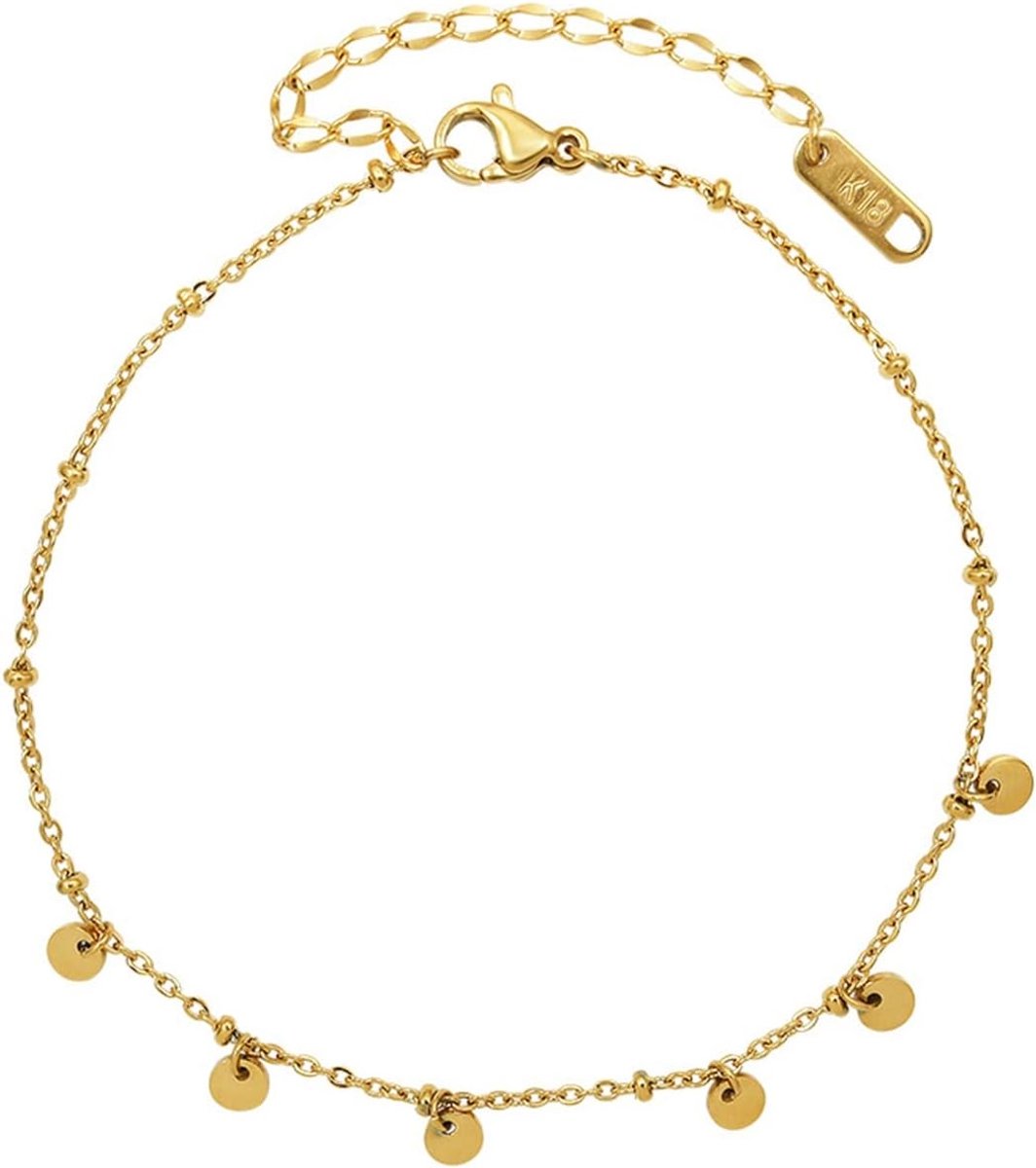 Ankle chain, gold ankle chain, stainless steel, women's ankle chain, coins/zirconia/snake chain, ankle chain, extra - ShopVlot