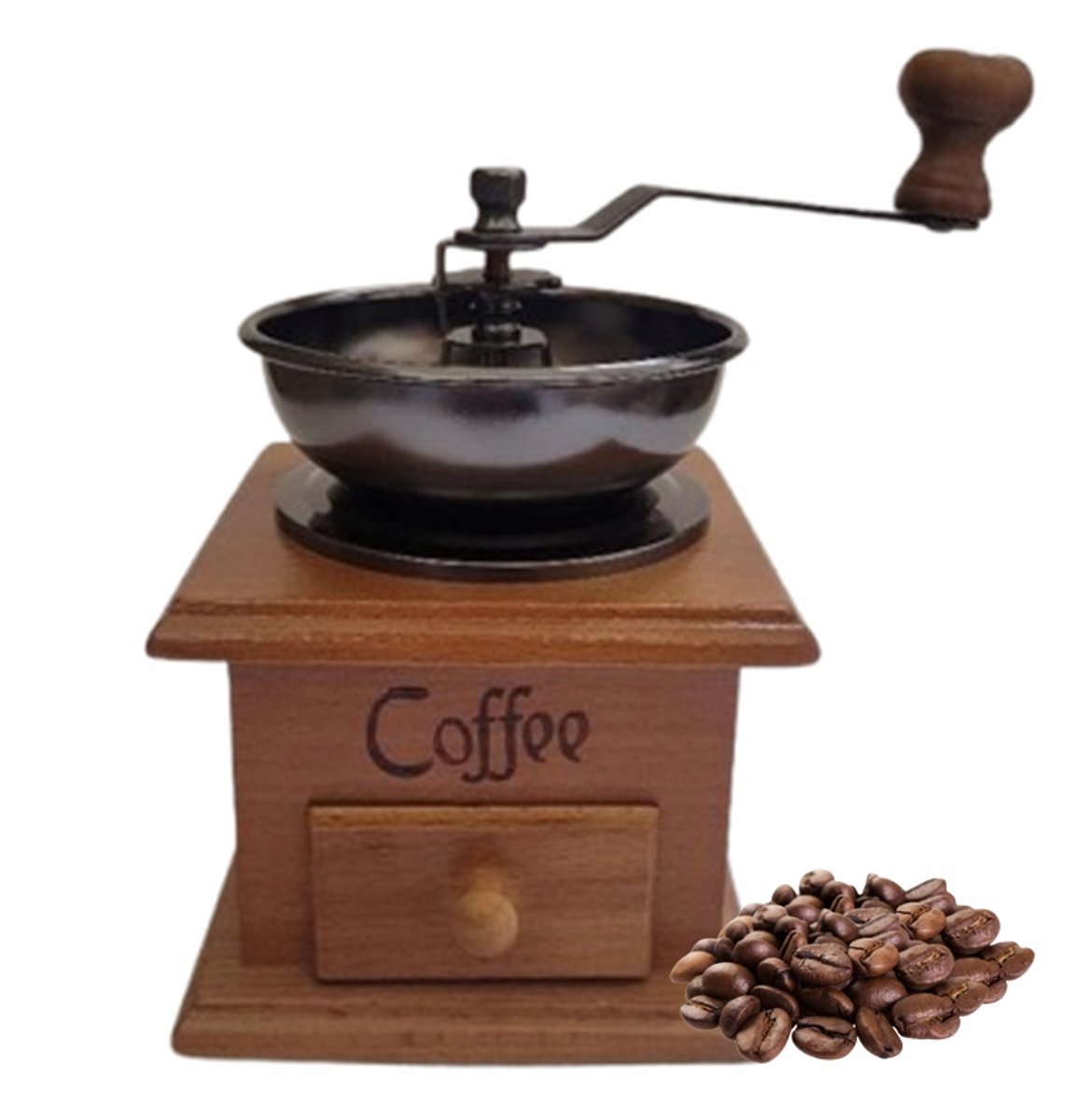 Retro Houten Koffiemolen handmatige - Verse Koffie, Stijlvol Design