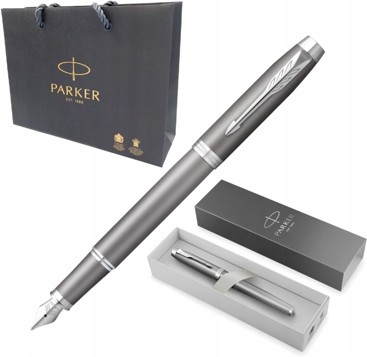 Merkloos Elegant Grijs Vulpen met Roestvrijstalen Penpunt
