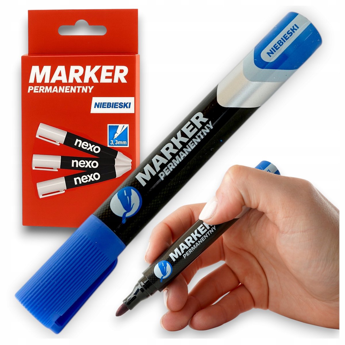 Blauwe Bouwmarker Permanent Waterdicht met Clip - 1.5-3mm