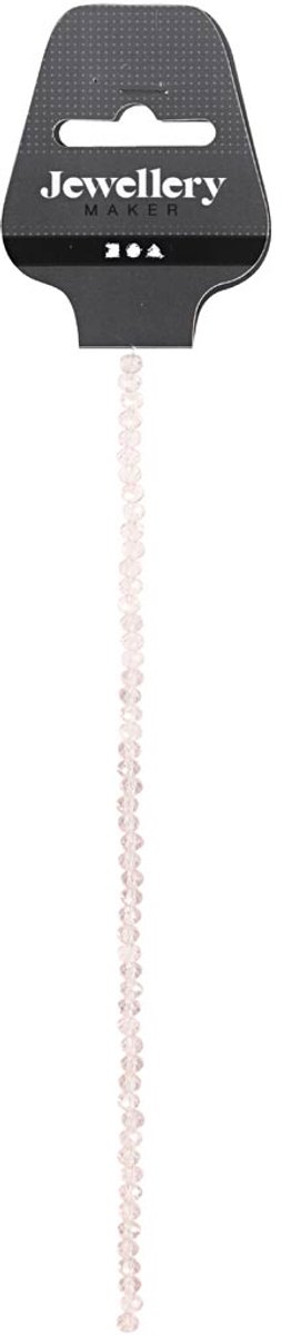 Glas Kralen, d 4 mm, gatgrootte 1 mm, lichtroze, 45 stuk/ 1 doos