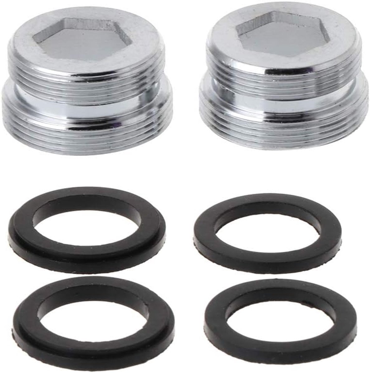 Kraanadapter M22 en M24 - Draadverbinding - Met rubber ring - Geschikt voor badkamer en tuin - ShopVlot