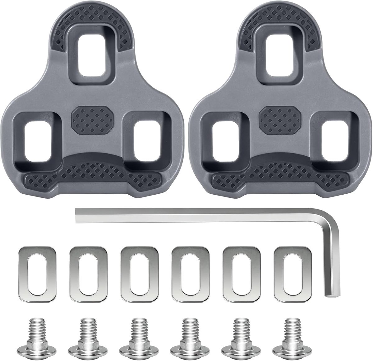 Fiets Pedalen voor Look Keo Cleats 4.5° - Wedge Set met 3 Gaten - Grijs Grip - Verbeterde Grip voor Wegfiets - ShopVlot