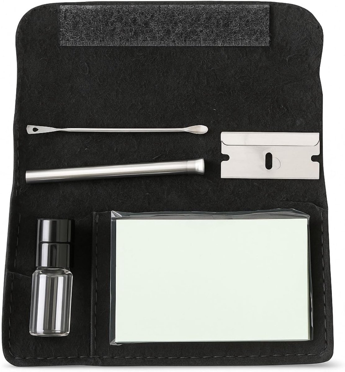 Dosing set 5-delig - spiegeltube en doseerlepel - veilig opslaan van kruiden - nauwkeurige dosering - ShopVlot